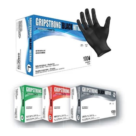 Sempermed SemperMed, Disposable Gloves, 4.5 mil Palm, Nitrile, Powder-Free, Large, 1000 PK, Black GSBNF104